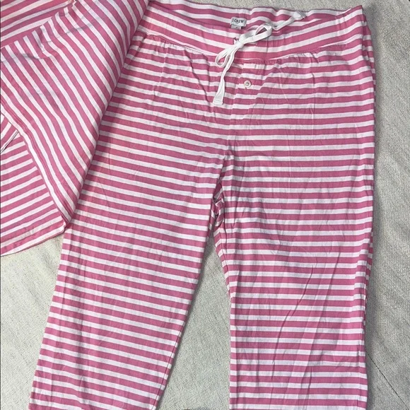 J. Crew Pink and White Striped Pajama Set. Size 2X - Picture 7 of 16
